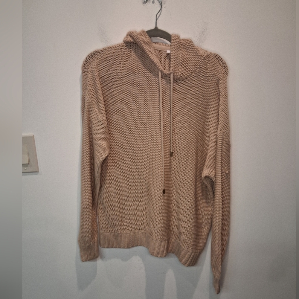 The Upside Size Xs The Abbey Knit Slouchy Neutral Colored Hoodie